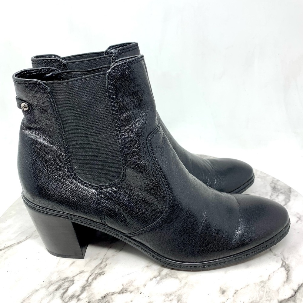 Anne Klein Bunty Black Leather Chelsea Boots 8.5 Classic Preppy Academia Neutral - Picture 14 of 14